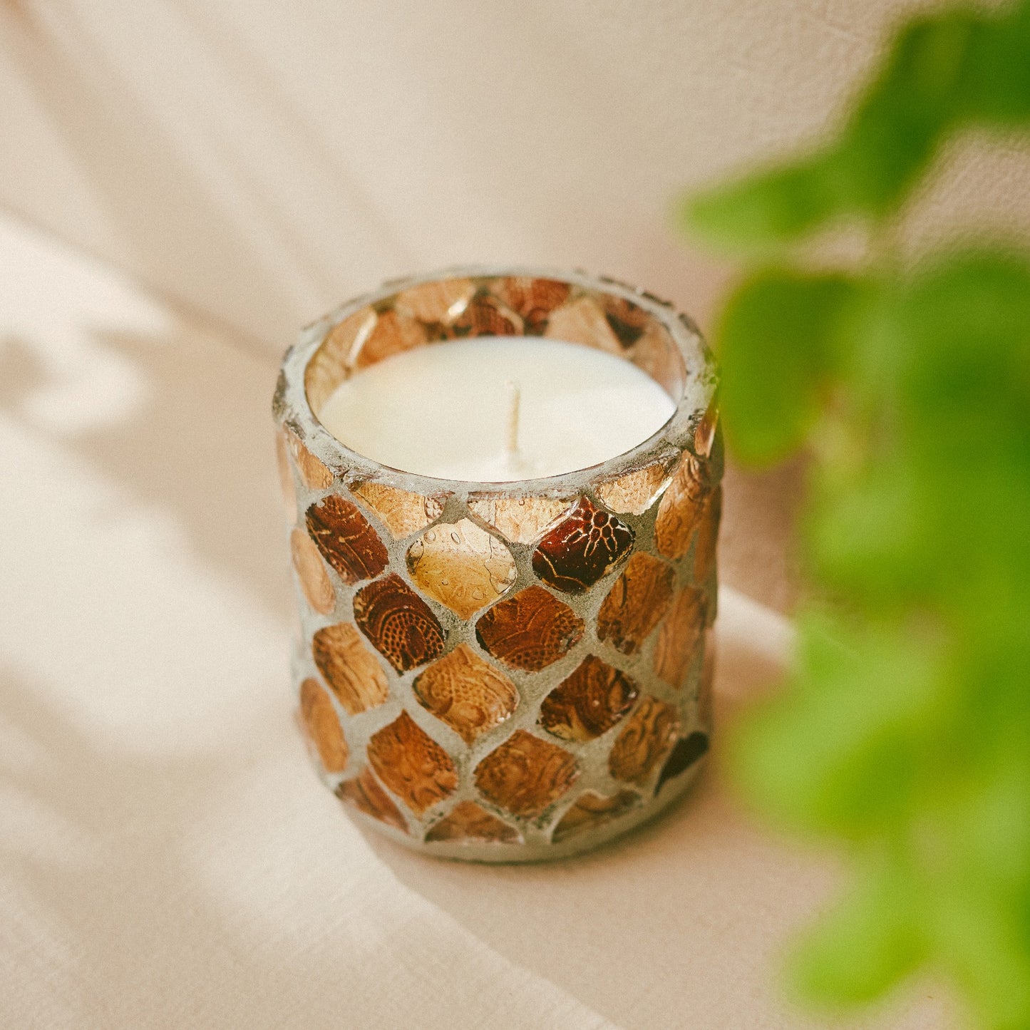 Pink Mosaic Spring Candle image 0