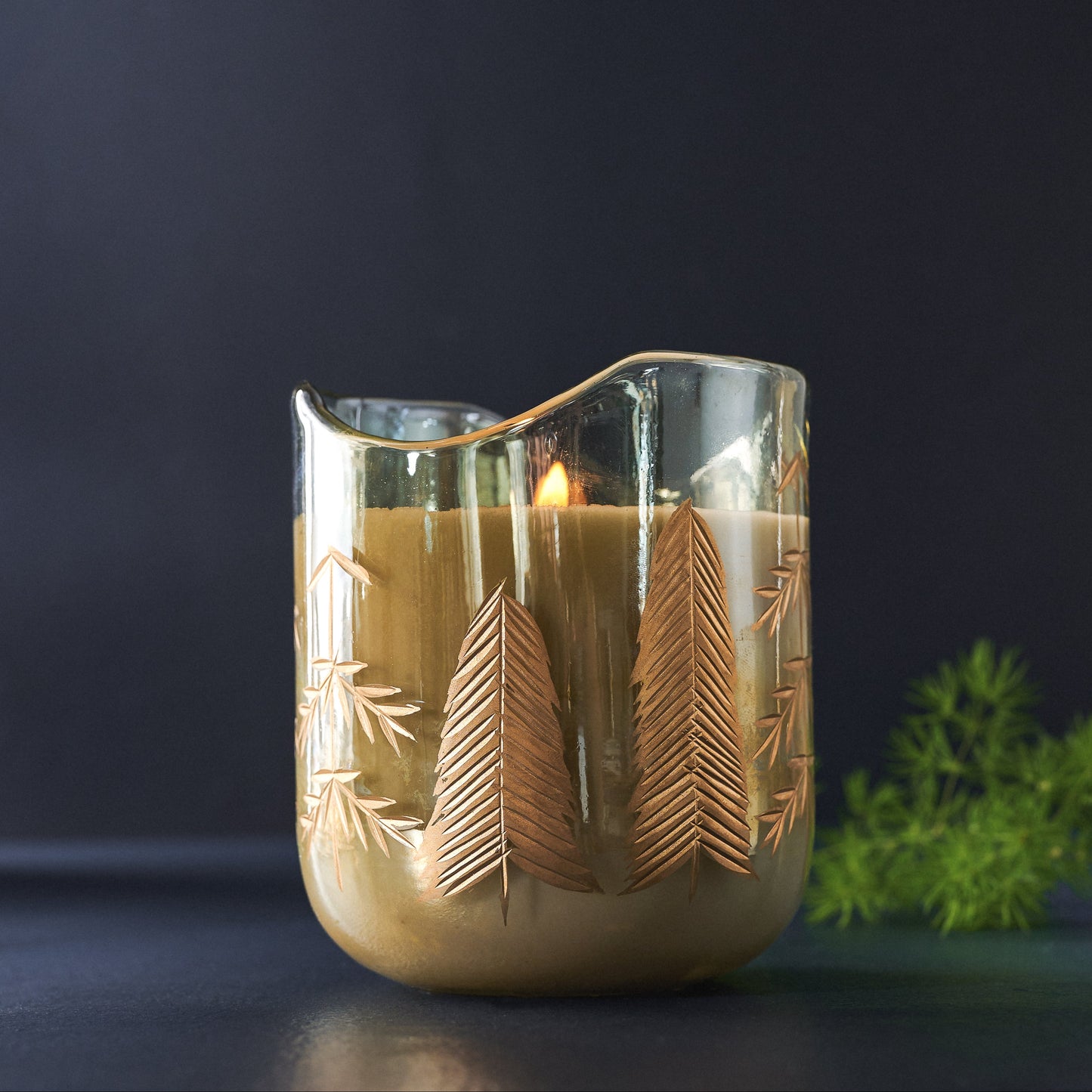 Evergreen Etched Candle